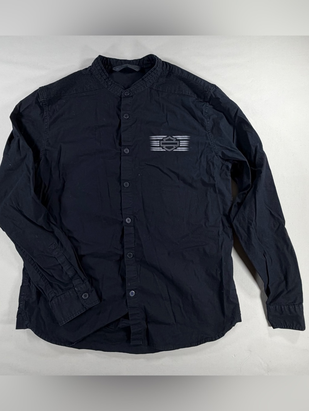 Harley Davidson Men's Black Long-Sleeve Button-Up Shirt sz L 811